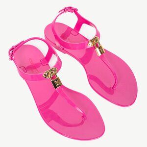 Louis Vuitton Bikini Magenta Flat Padlock Thong Sandals